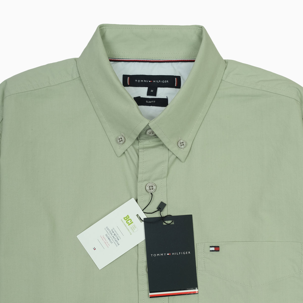 Tommy Hilfiger Classic Fit Long Sleeve Button-Up Shirt in Soft Green