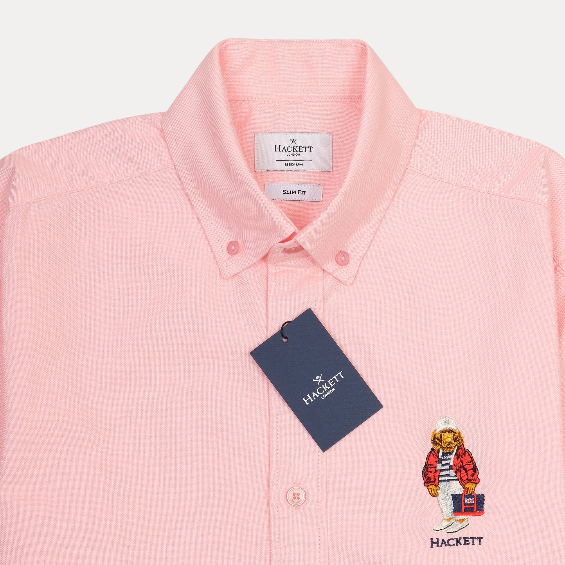 HACKETT Charming Coral Slim Fit Shirt with Playful Embroidery