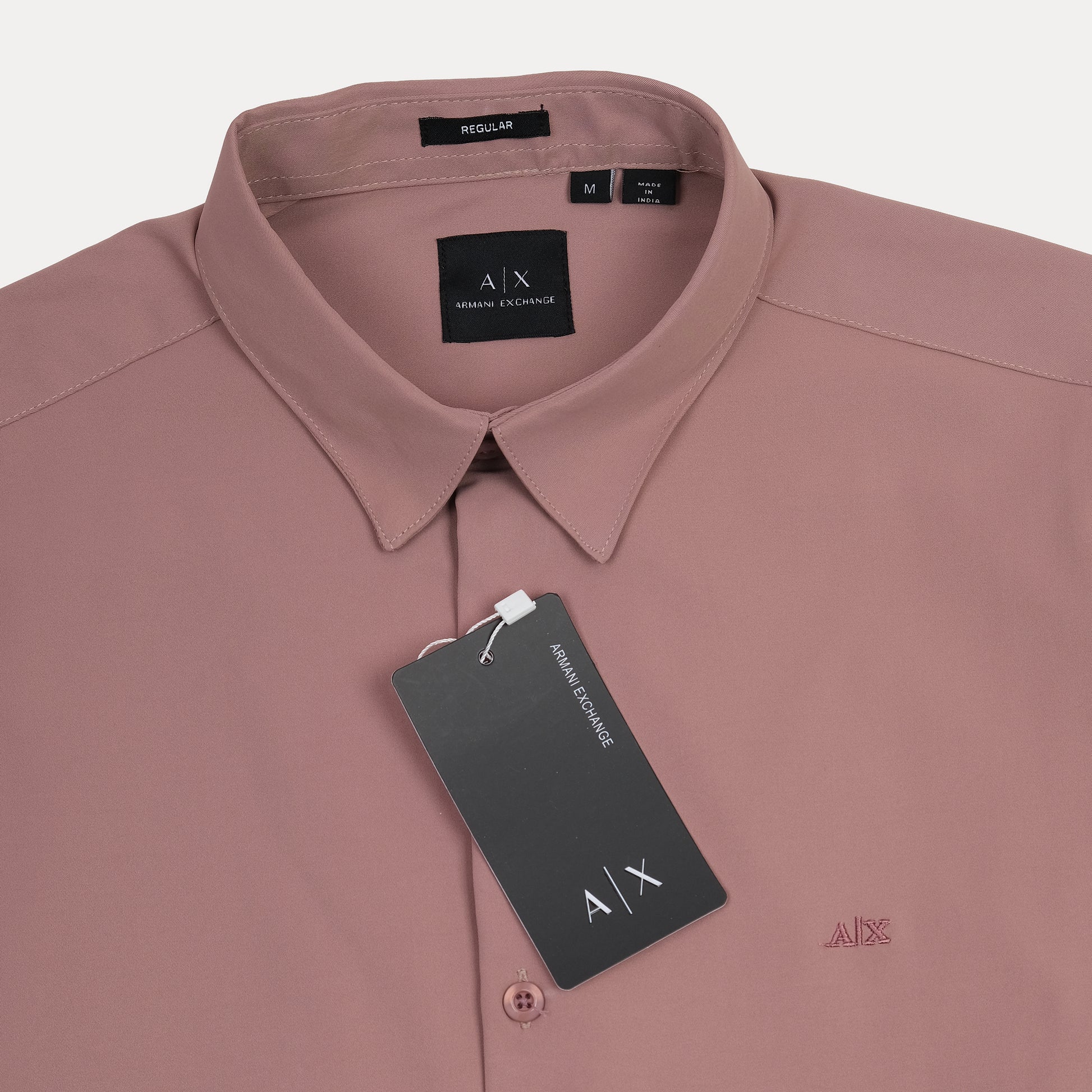 Armani Exchange Elegant Blush Button-Up Shirt
