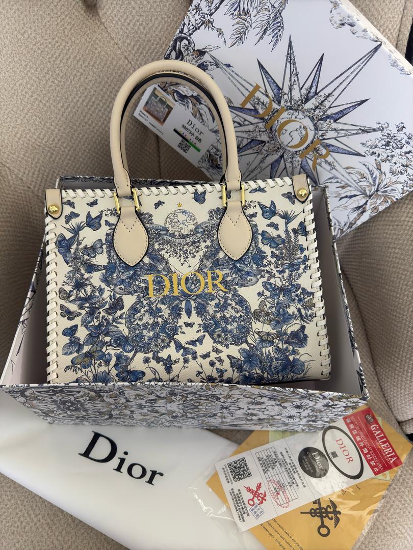 DIOR Mystic Sapphire Botanical Embellished Mini Tote Bag