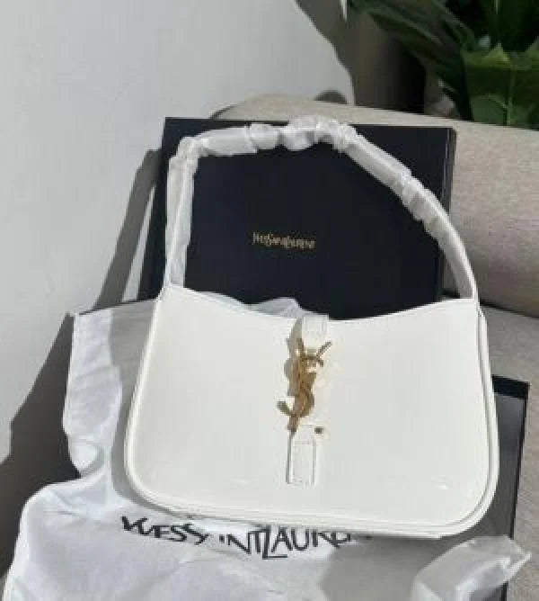 YSL SAINT LAURENT Ethereal Ivory Timeless Leather Handbag