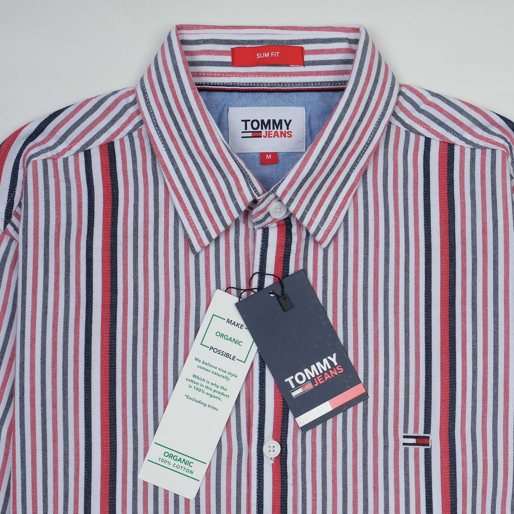 TOMMY JEANS Organic Cotton Slim Fit Striped Shirt