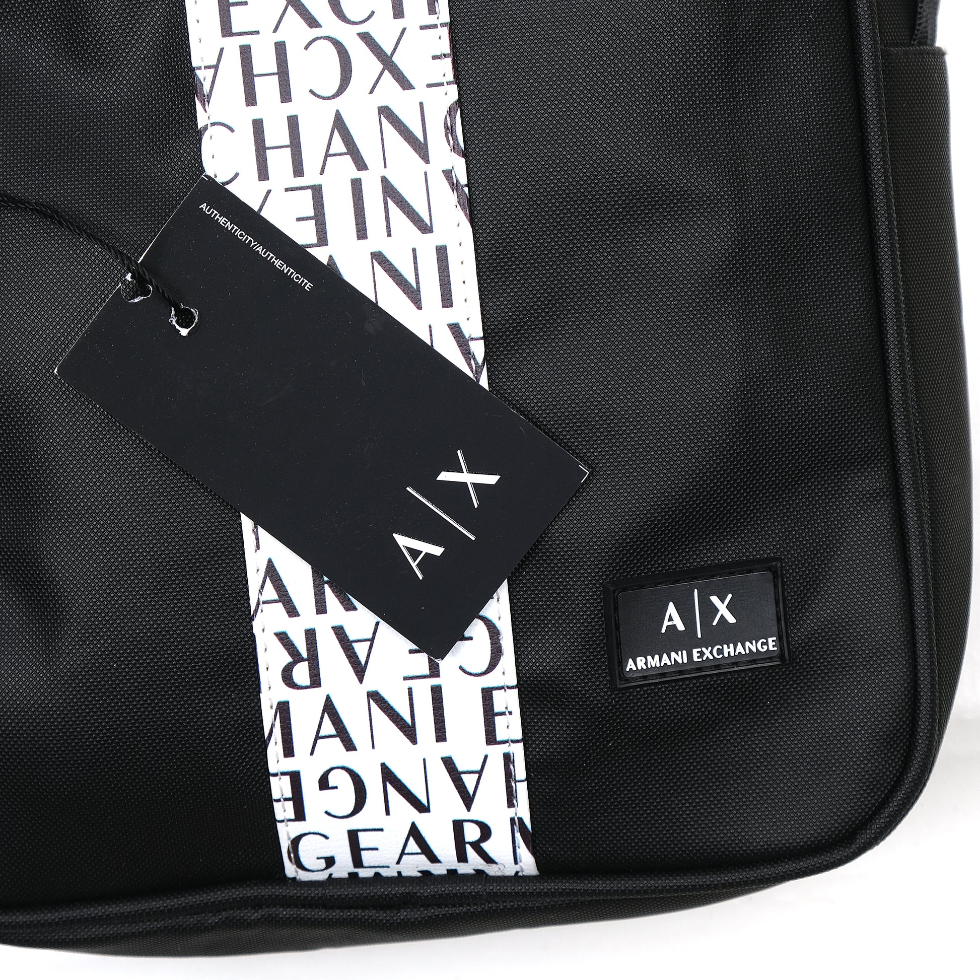Armani Exchange Sleek Urban Messenger Bag in Midnight Black