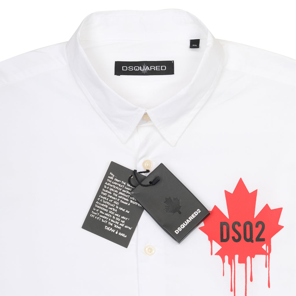 DSQUARED2 Crisp White Maple Drip Shirt