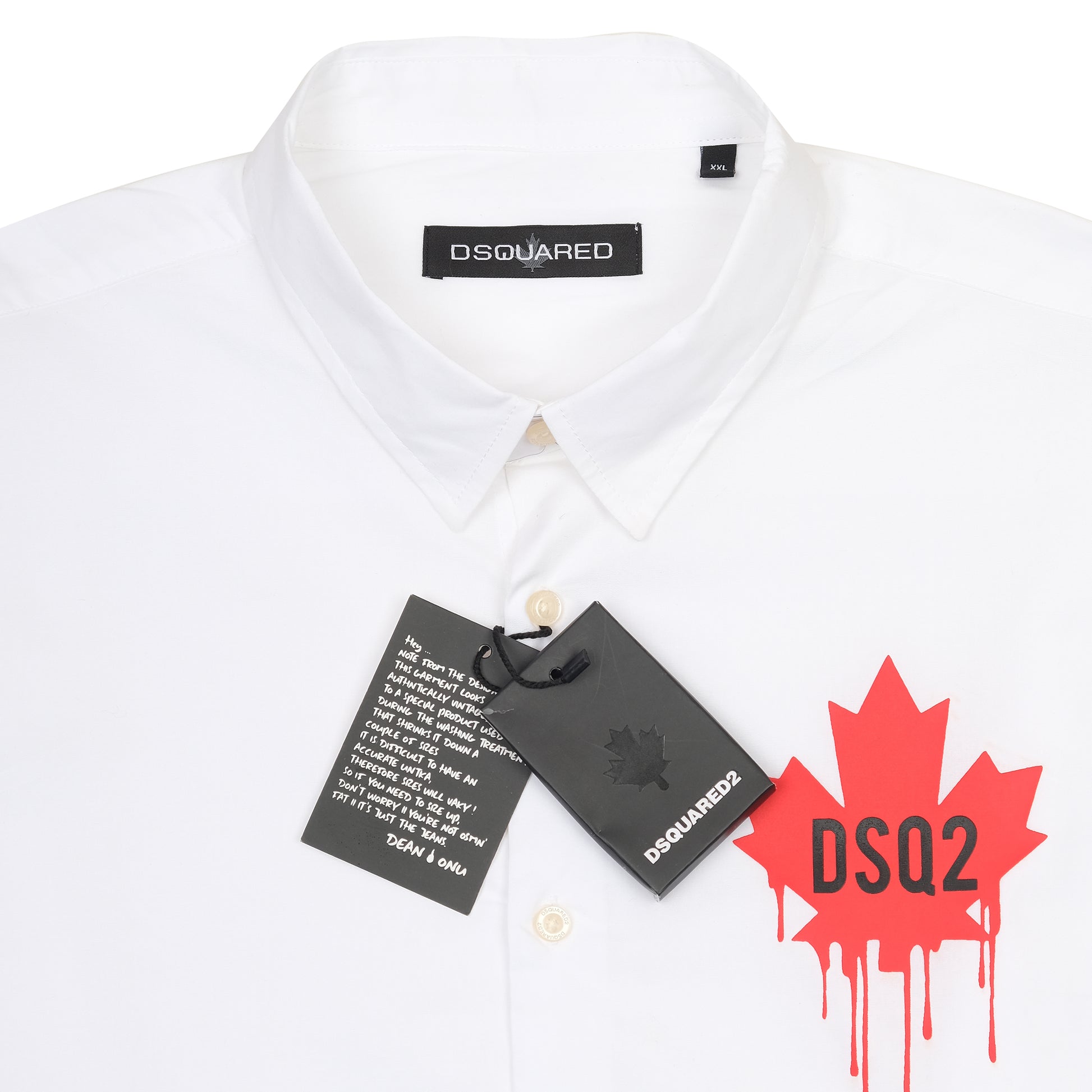 DSQUARED2 Crisp White Maple Drip Shirt