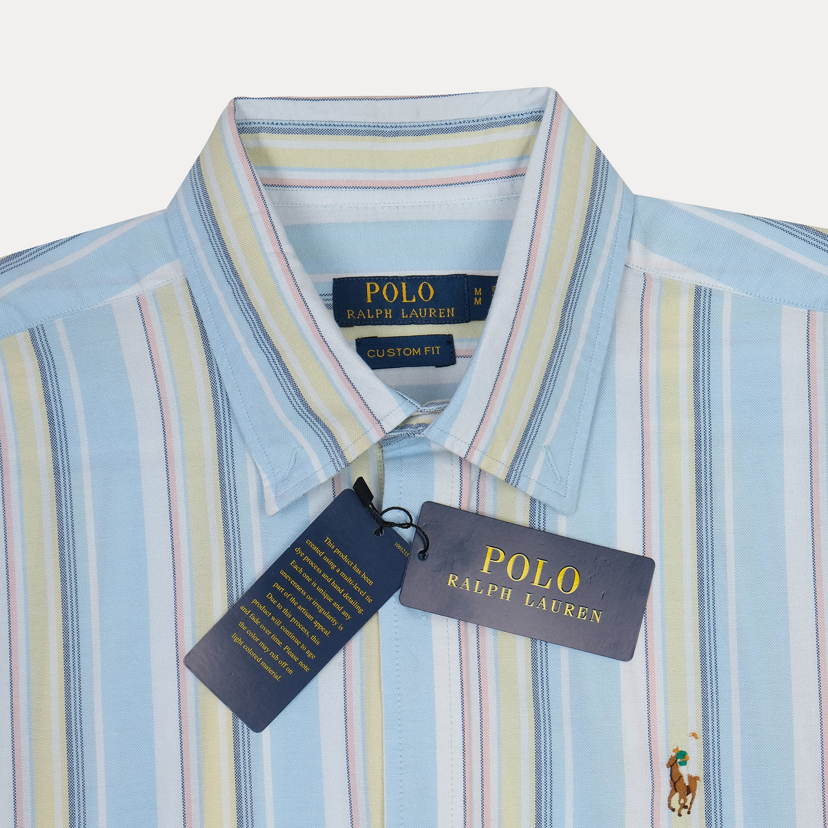 Polo Ralph Lauren Custom Fit Striped Shirt in Serene Sky Blue