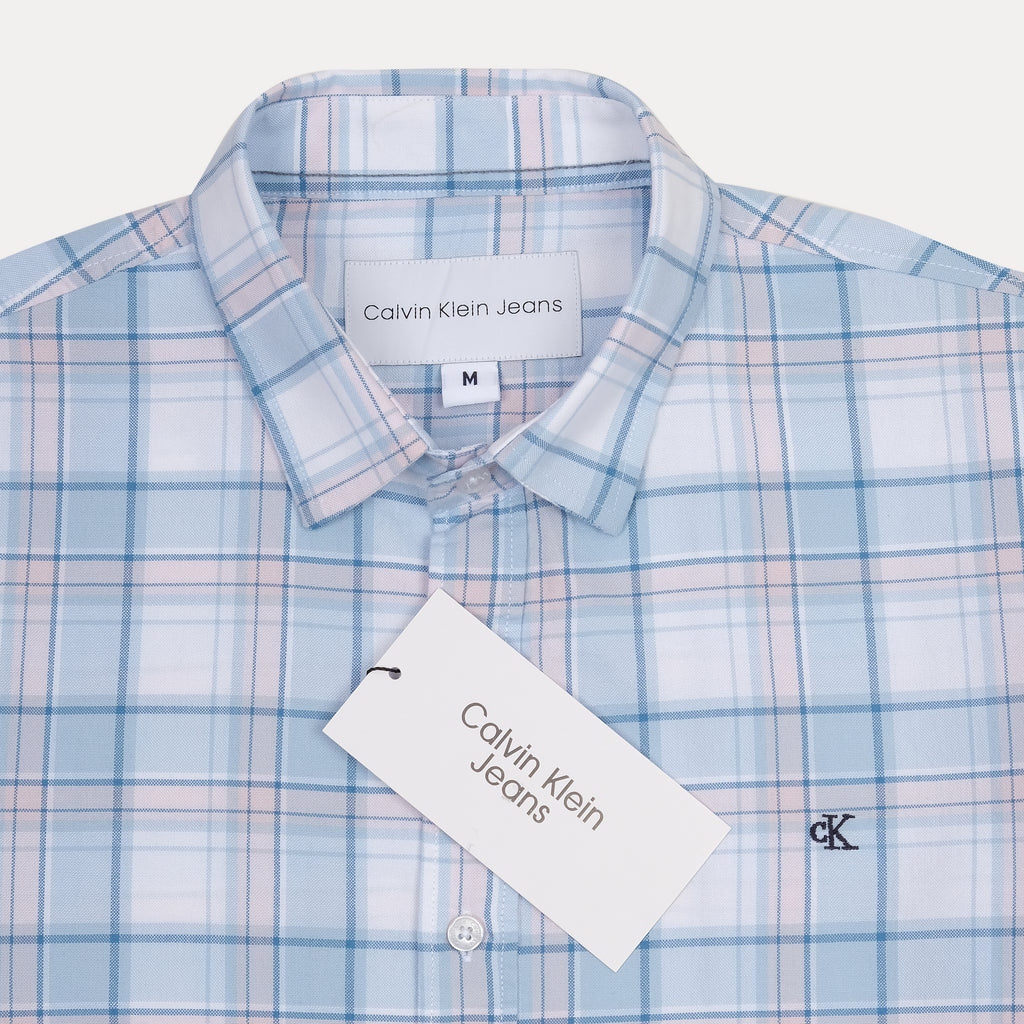Calvin Klein Jeans Breezy Blue Plaid Button-Up Shirt