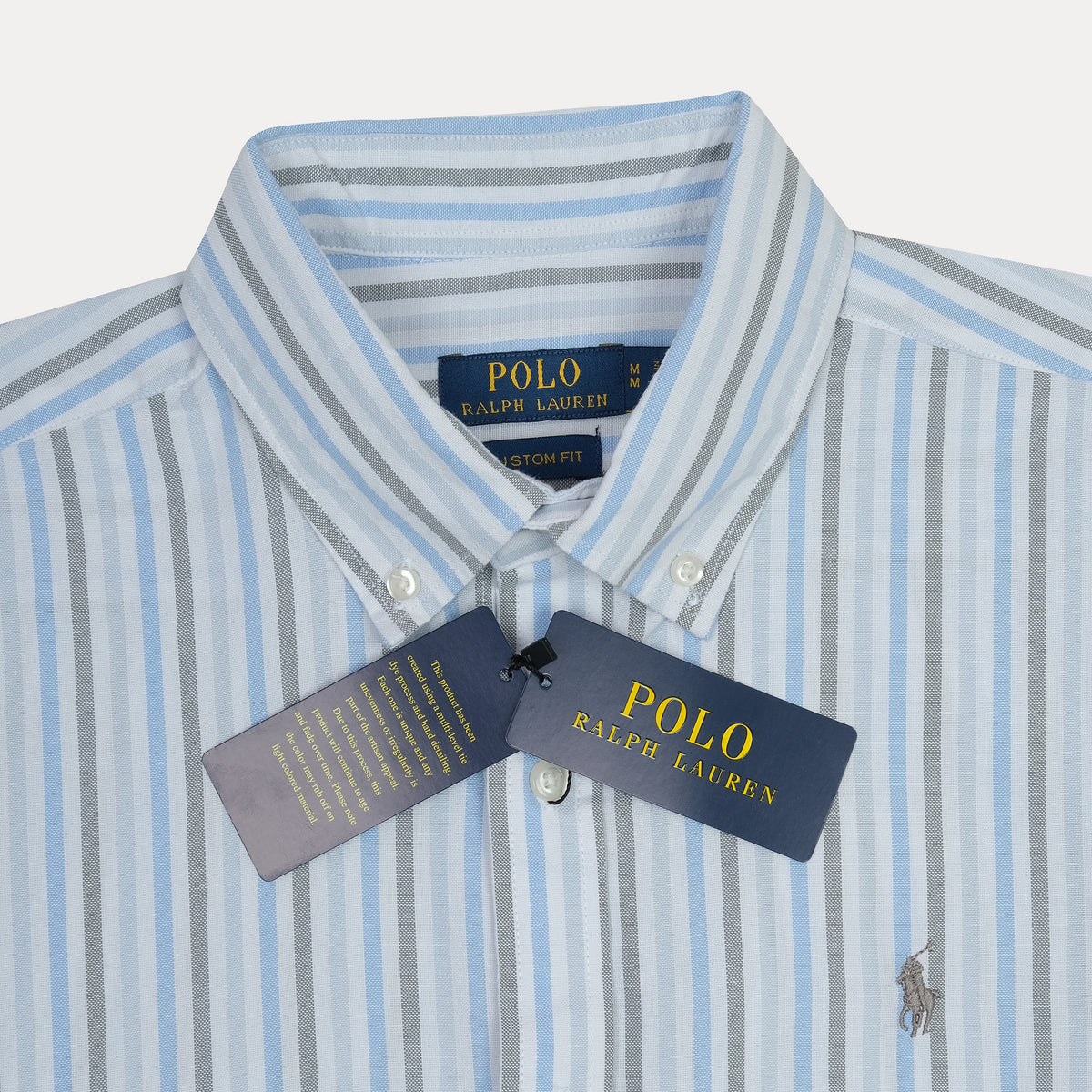 Polo Ralph Lauren Custom Fit Striped Shirt in Serene Sky Blue