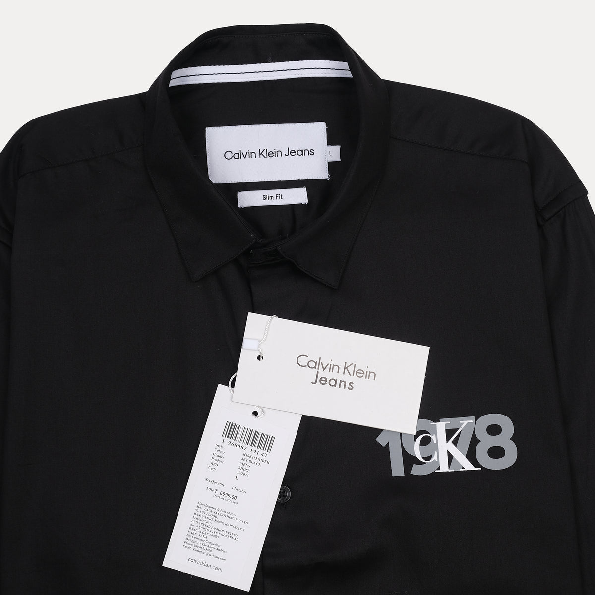 Calvin Klein Jeans 1978 Slim Fit Black Button-Up Shirt