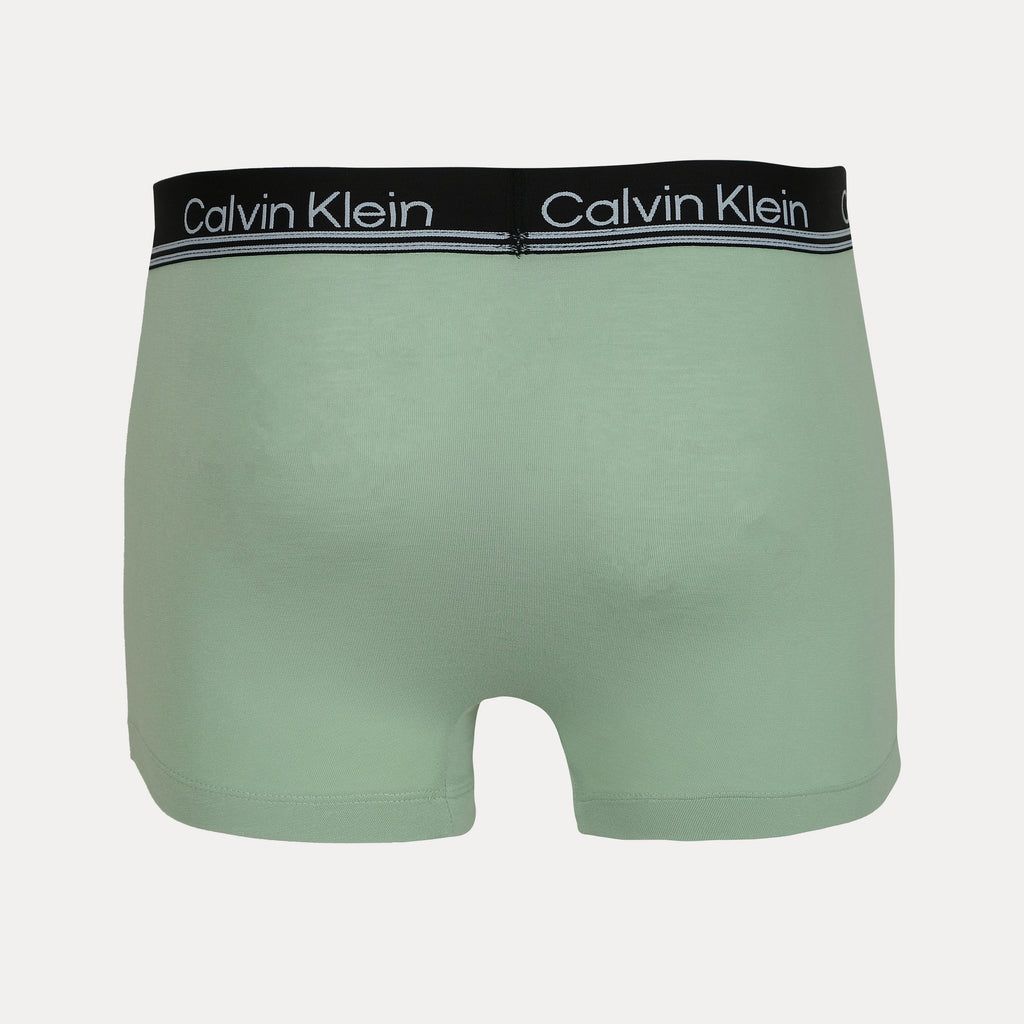 Calvin Klein Luxurious Tranquil Trunks in Serene Green, Bold Black & Radiant Red