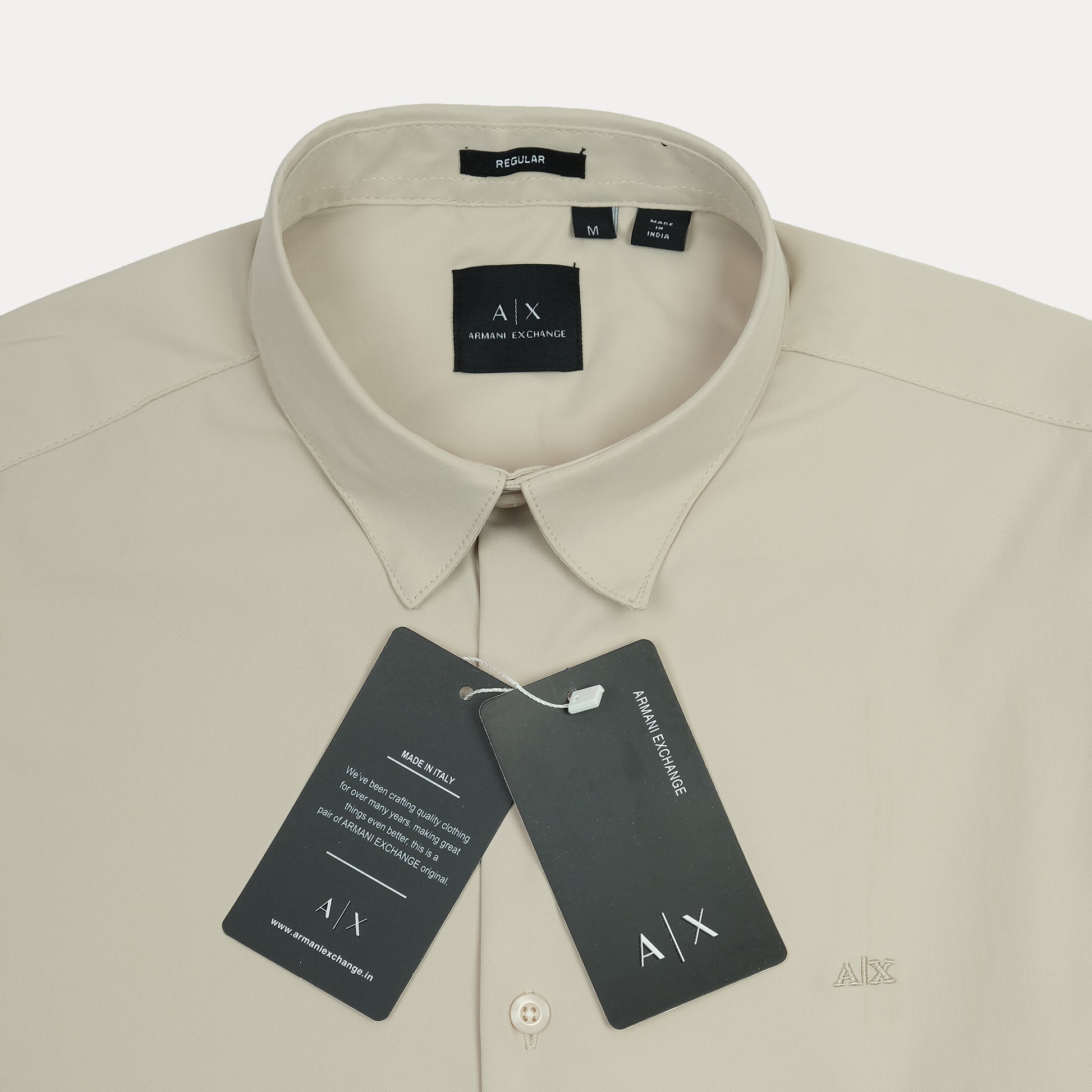Armani Exchange Elegant Sand Dune Button-Up Shirt