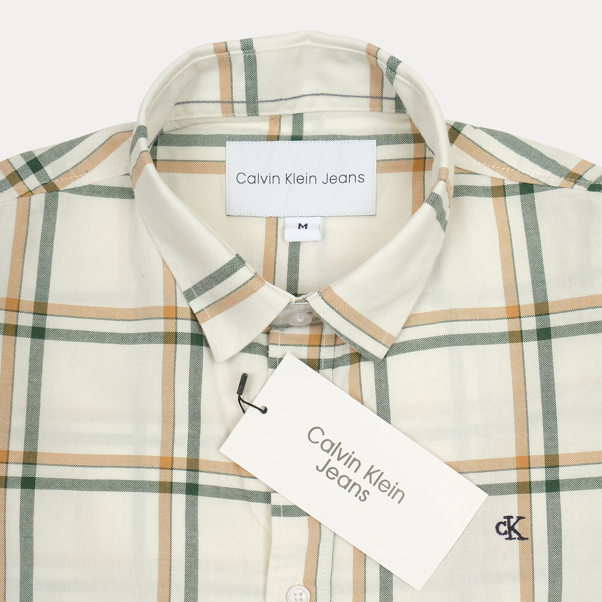 CALVIN KLEIN JEANS Harvest Cream Tailored Fit Long Sleeve Checked Shirt