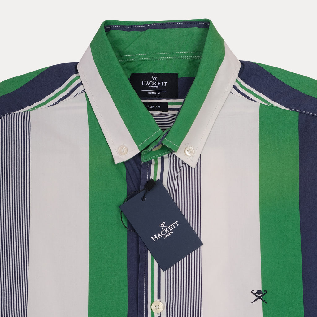 HACKETT Striped Cotton Button-Up Shirt