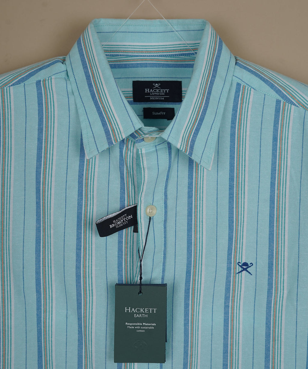 HACKETT LONDON Radiant Lapis Aurora Tailored Fit Long Sleeve Shirt