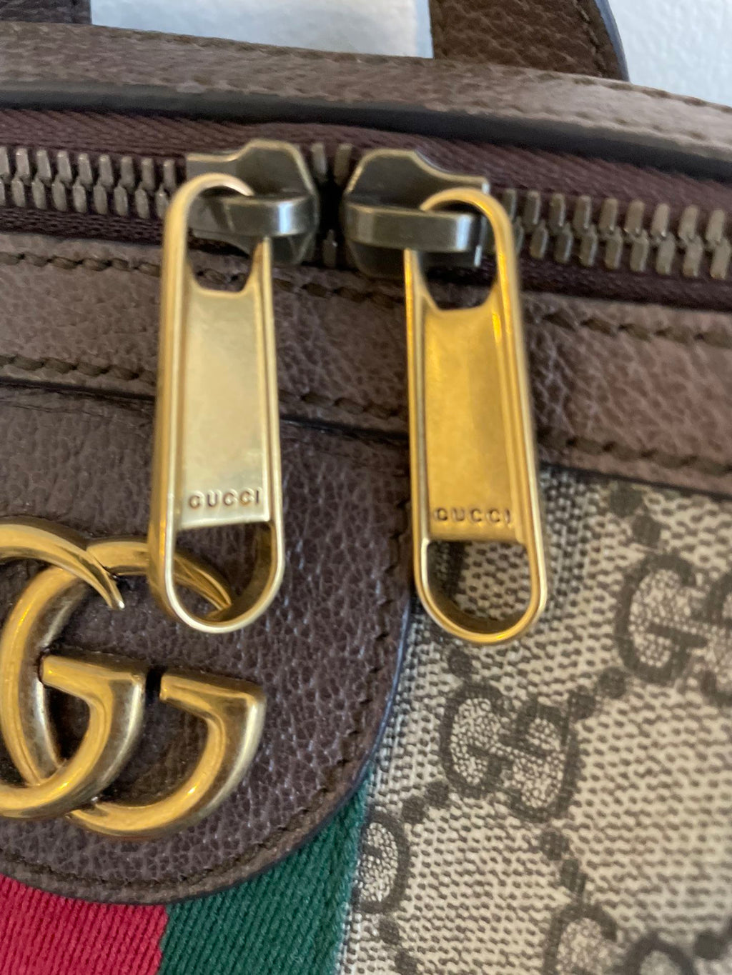 GUCCI GG Monogram Canvas and Leather Handbag