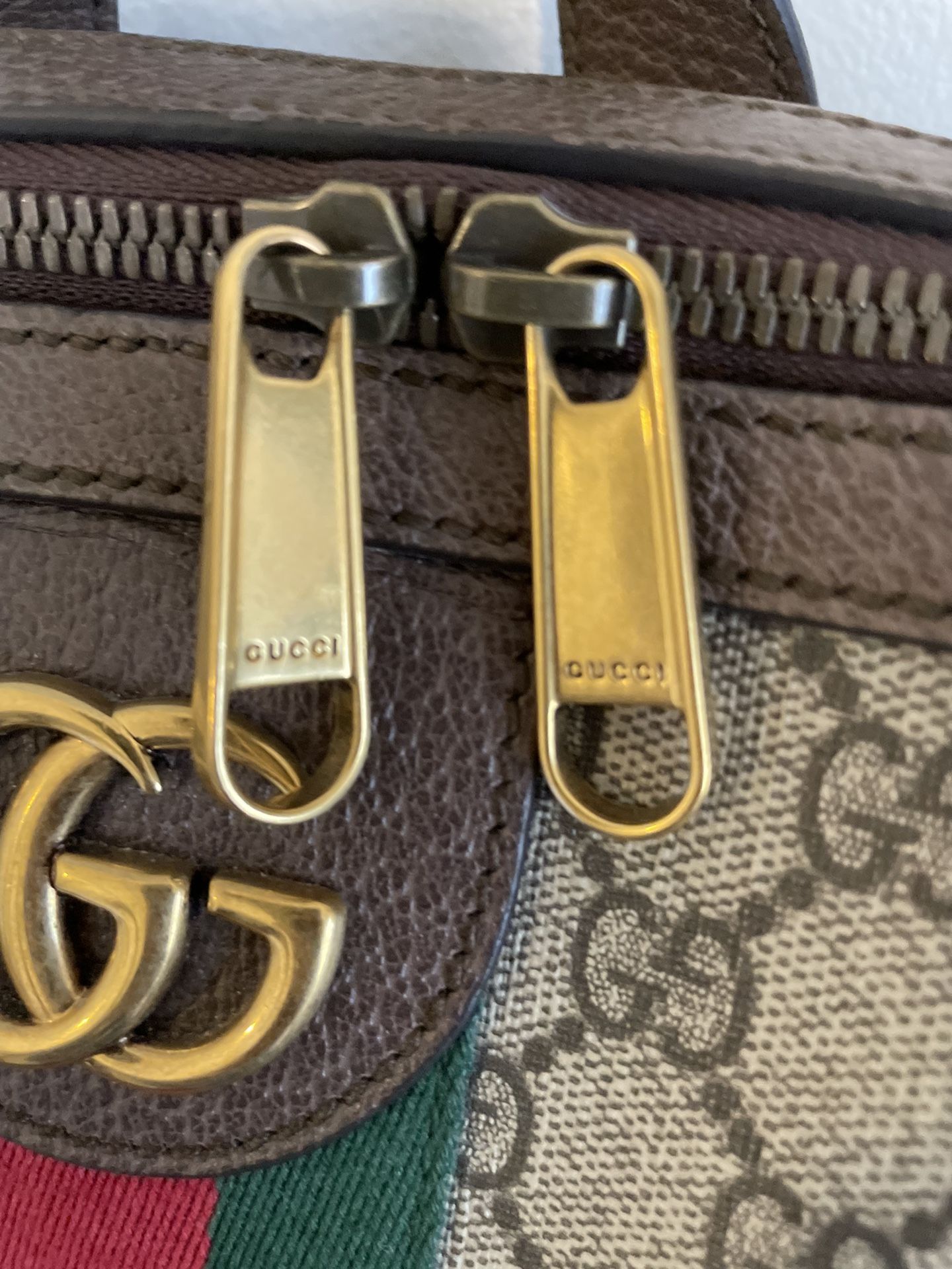 GUCCI GG Monogram Canvas and Leather Handbag