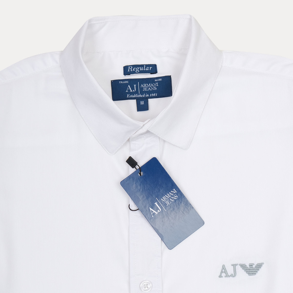 Armani Jeans Elegant Whisper White Button-Up Shirt