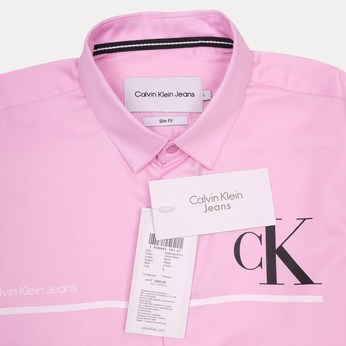 Calvin Klein Jeans Slim Fit Pink Button-Up Shirt