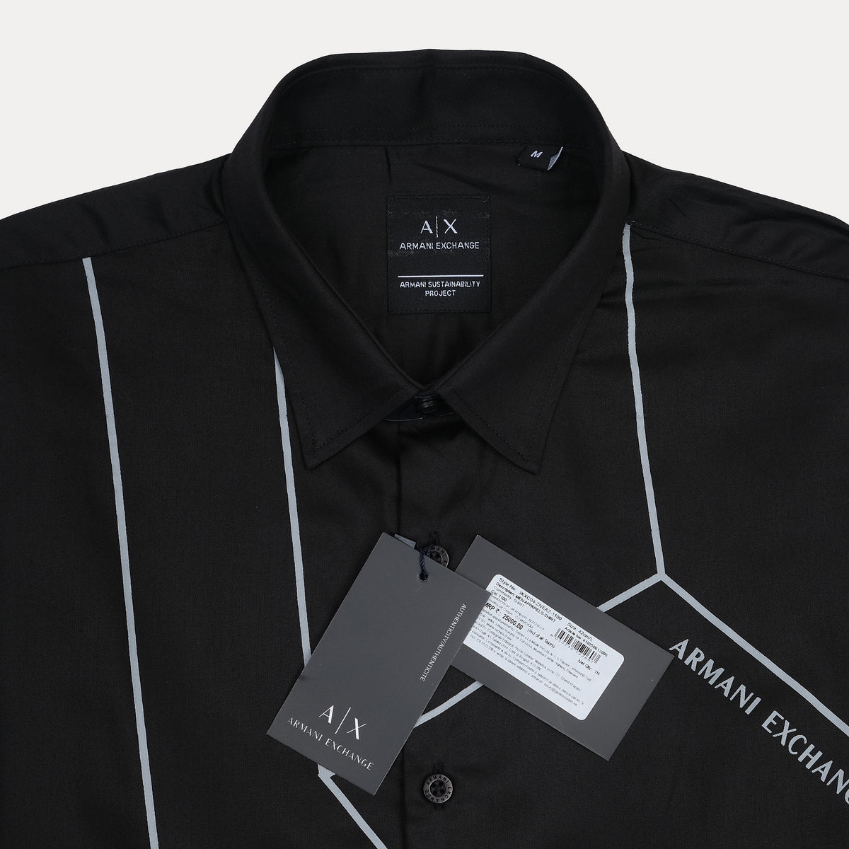 ARMANI EXCHANGE Opulent Onyx Long Sleeve Button-Down Shirt