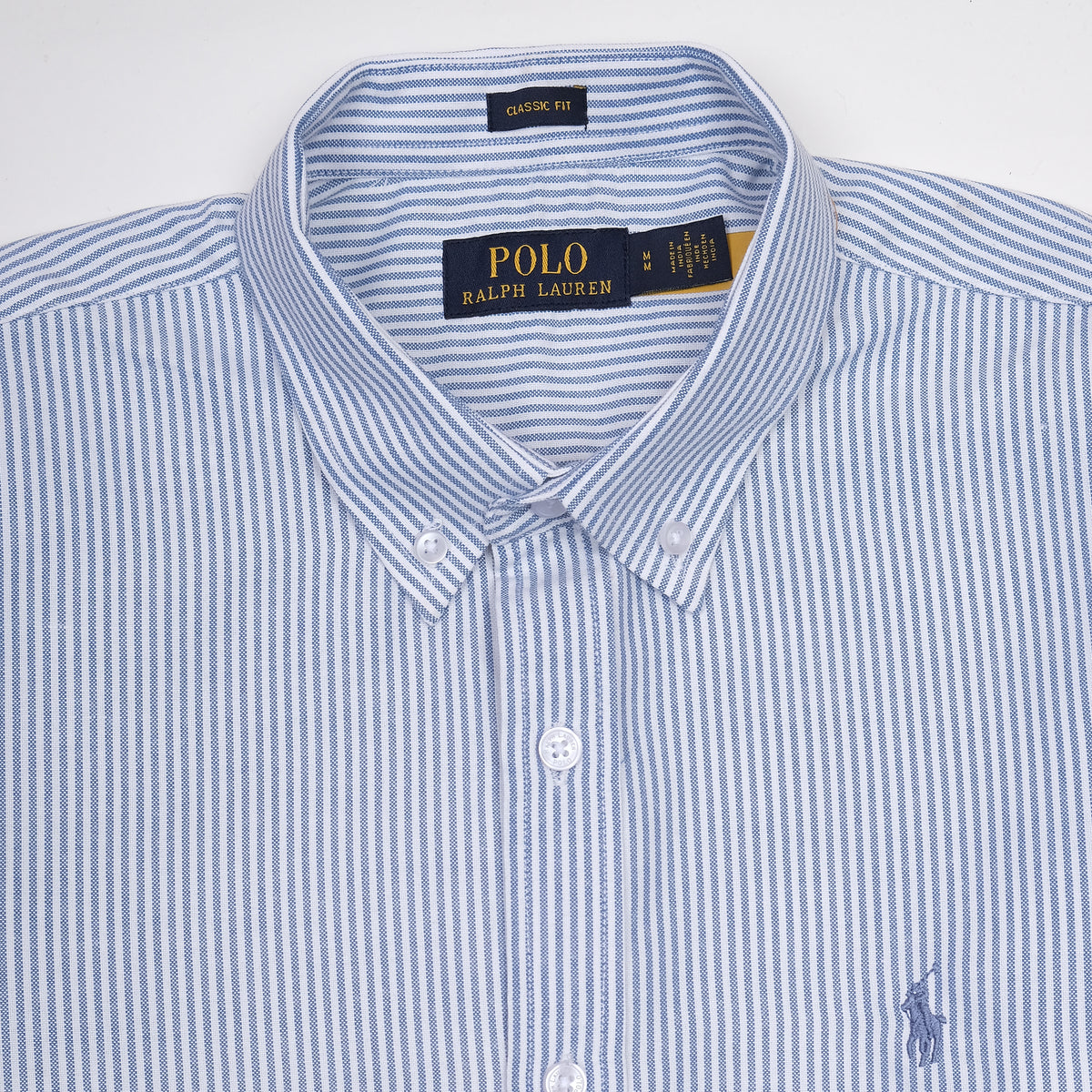 Polo Ralph Lauren Classic Fit Striped Elegance Shirt in Sky Blue