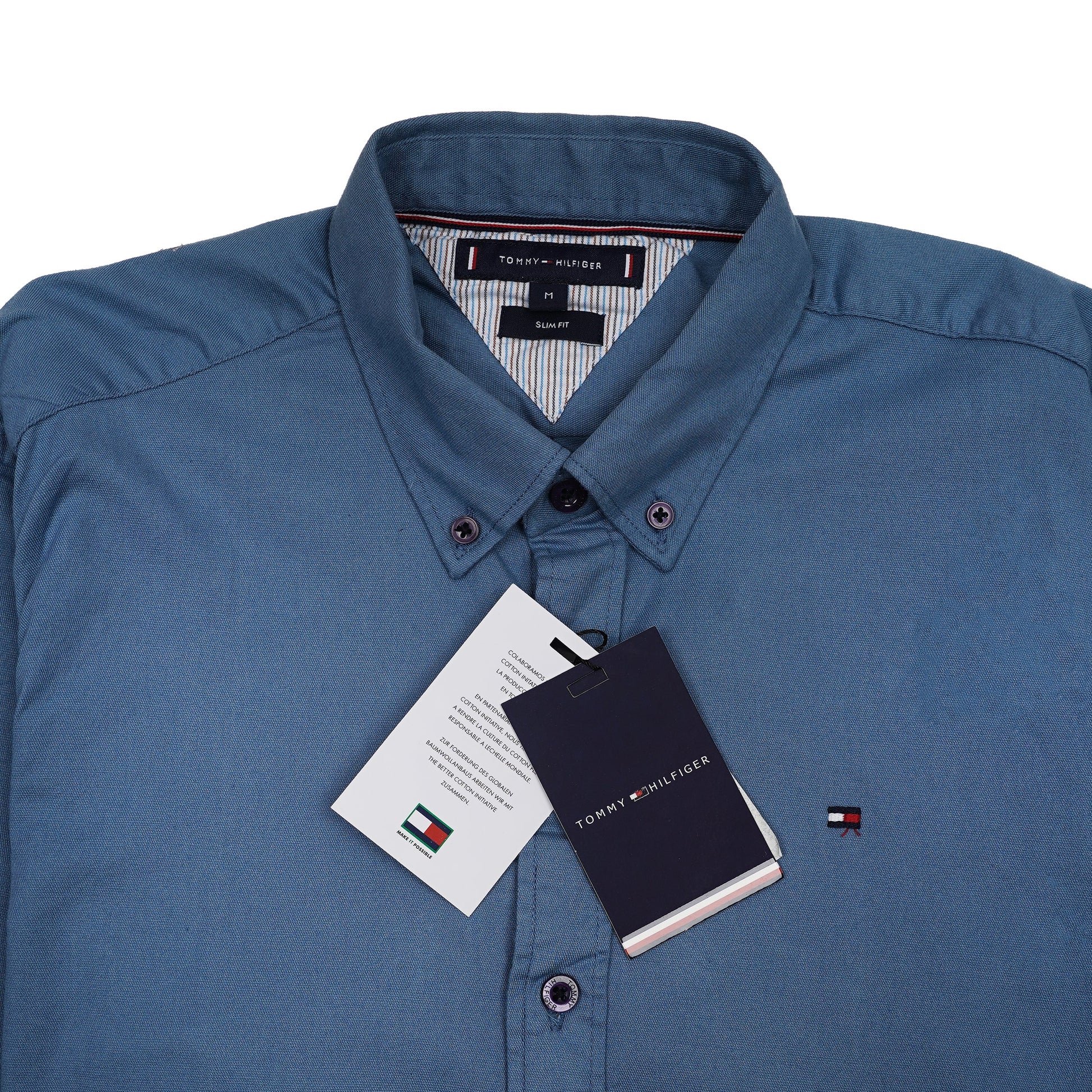 TOMMY HILFIGER Prismatic Azure Tailored Fit Long Sleeve Button-Up Shirt