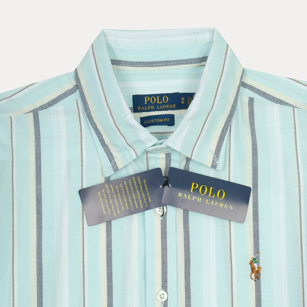 Polo Ralph Lauren Breezy Aqua Striped Custom Fit Shirt