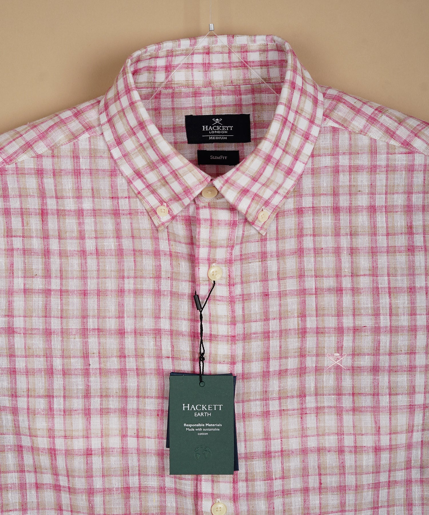 HACKETT Aurelian Mist Tailored Fit Long Sleeve Linen Shirt