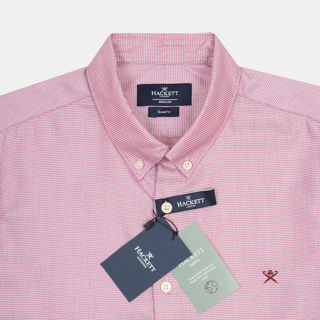 HACKETT Charming Raspberry Textured Slim Fit Shirt