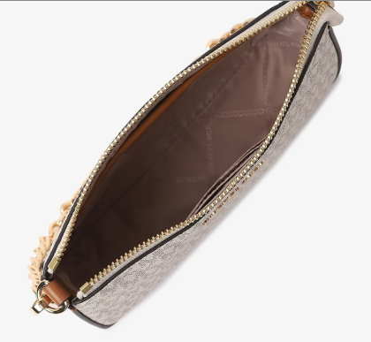 MICHAEL KORS Ethereal Cream Signature Print Crossbody Clutch