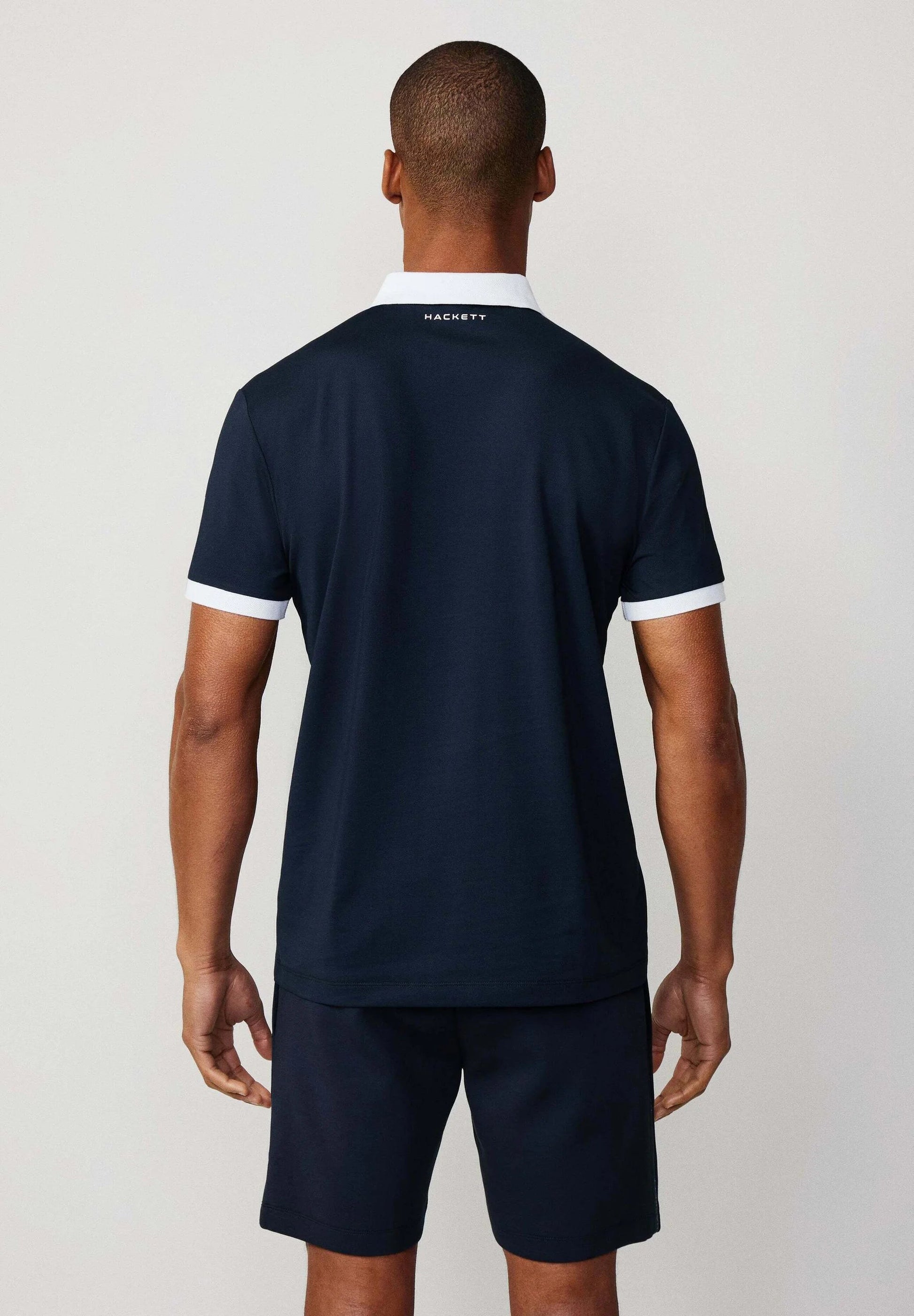 HACKETT Twilight Teal Tailored Fit Short Sleeve Piqué Polo Shirt