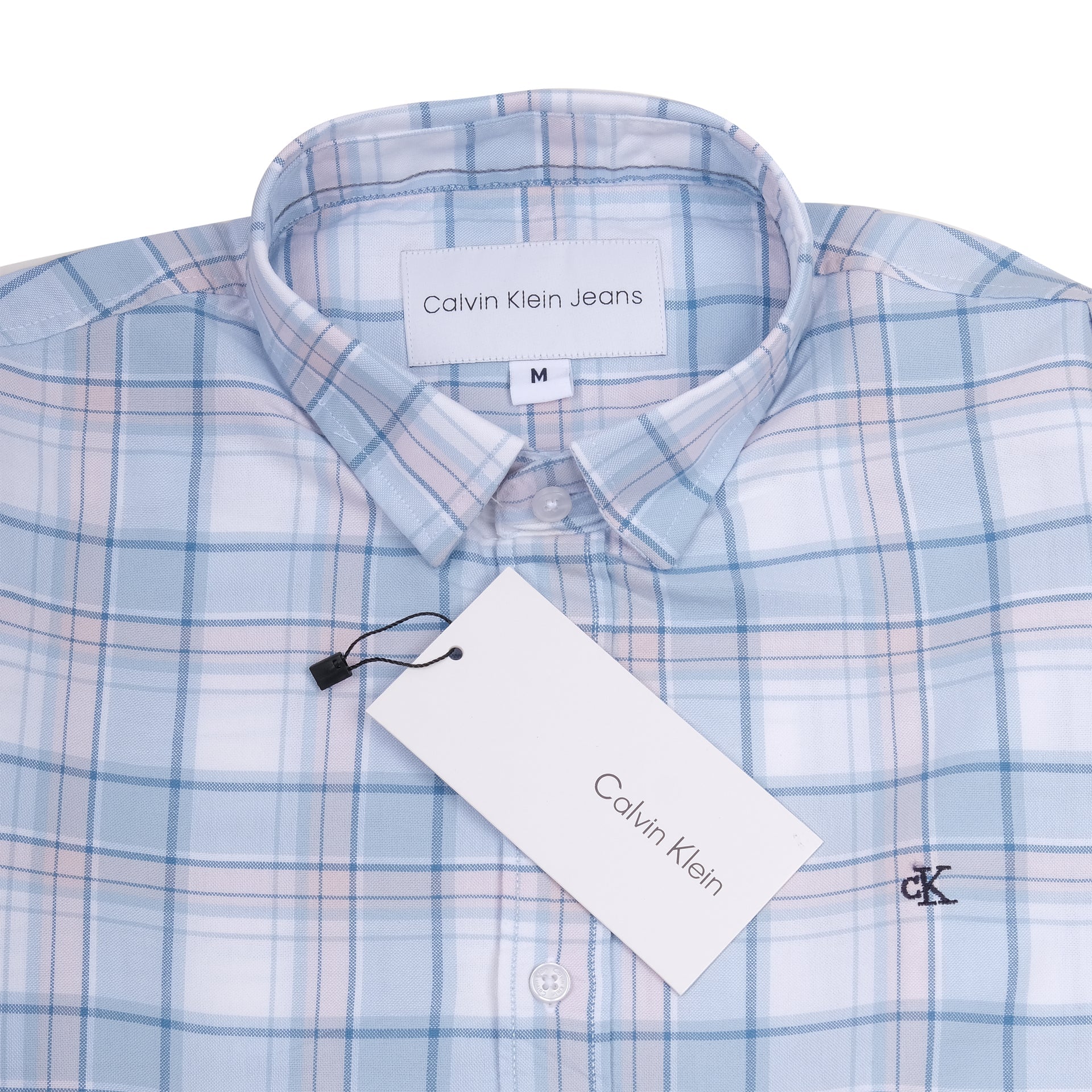 CALVIN KLEIN Tranquil Aqua Tailored Fit Long Sleeve Check Shirt