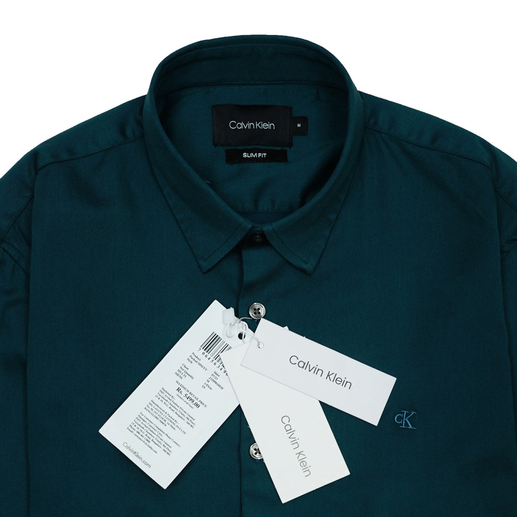 CALVIN KLEIN Quasar Blue Tailored Fit Long Sleeve Shirt