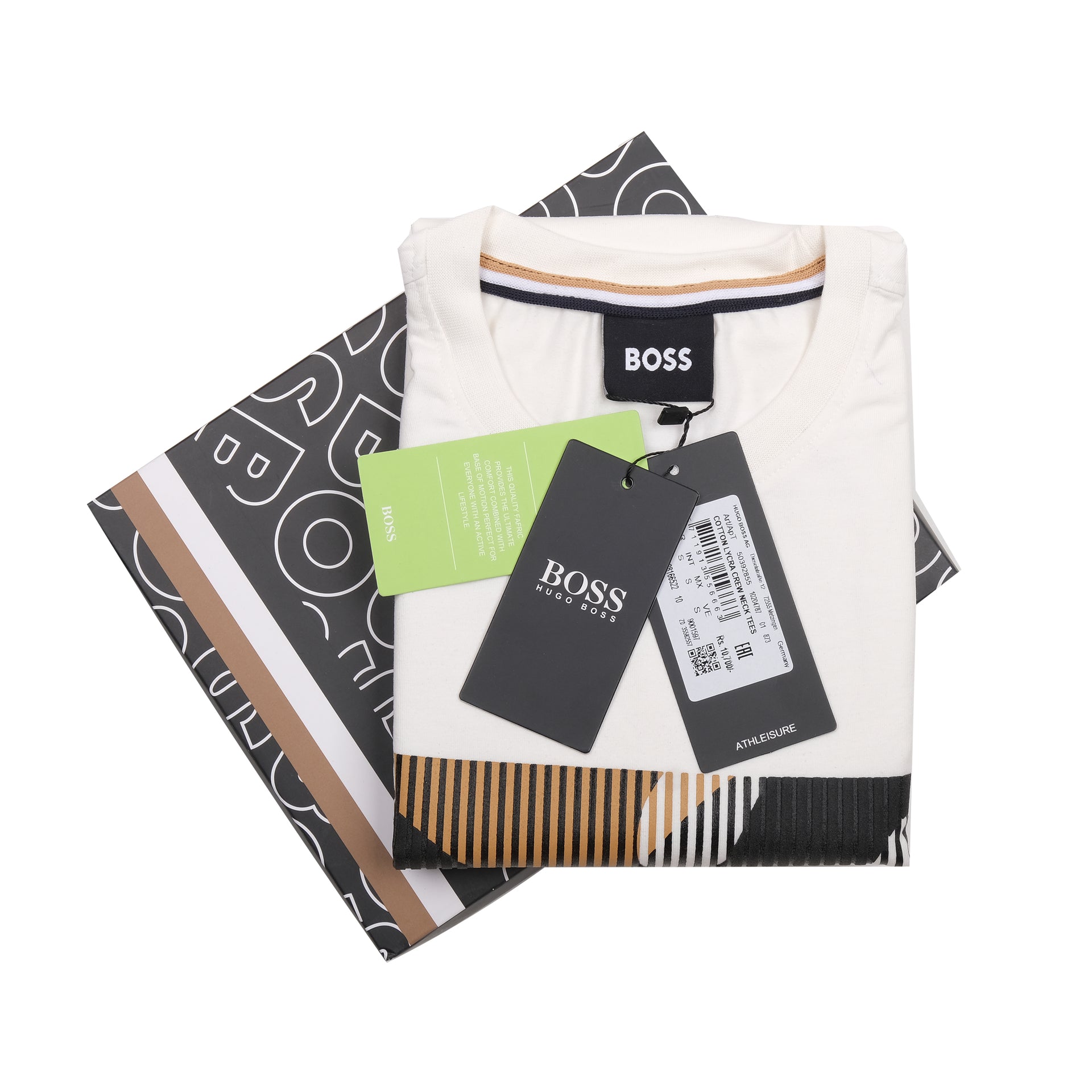 BOSS Ivory Canvas Slim Fit Short Sleeve Graphic Tee