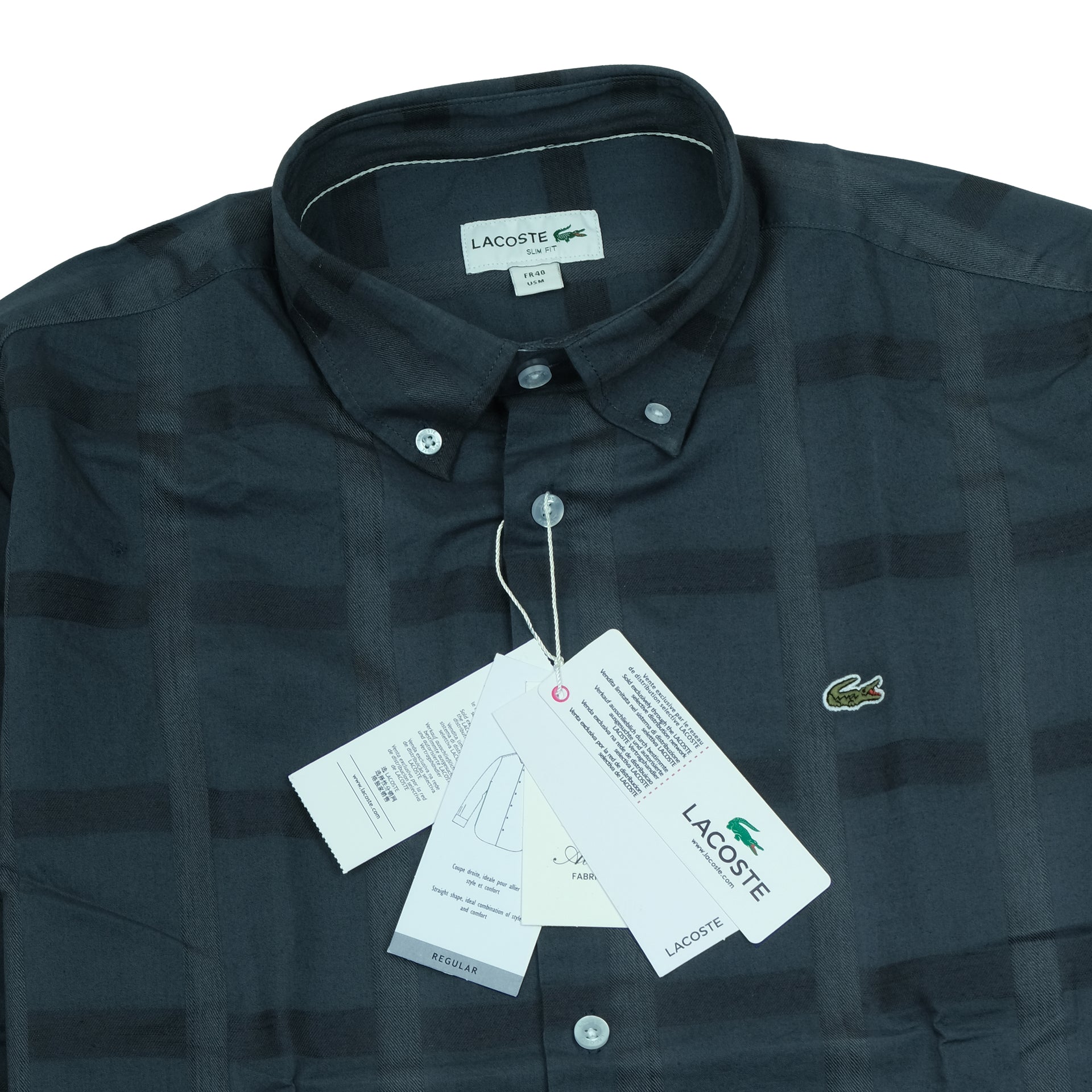 LACOSTE Midnight Navy Classic Fit Button-Up Shirt