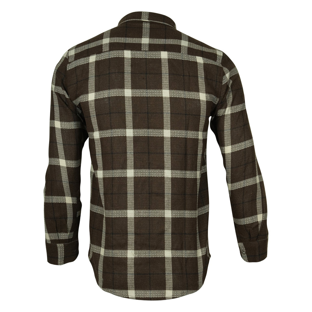 BURBERRY Rustic Walnut Check Flannel Long Sleeve Shirt