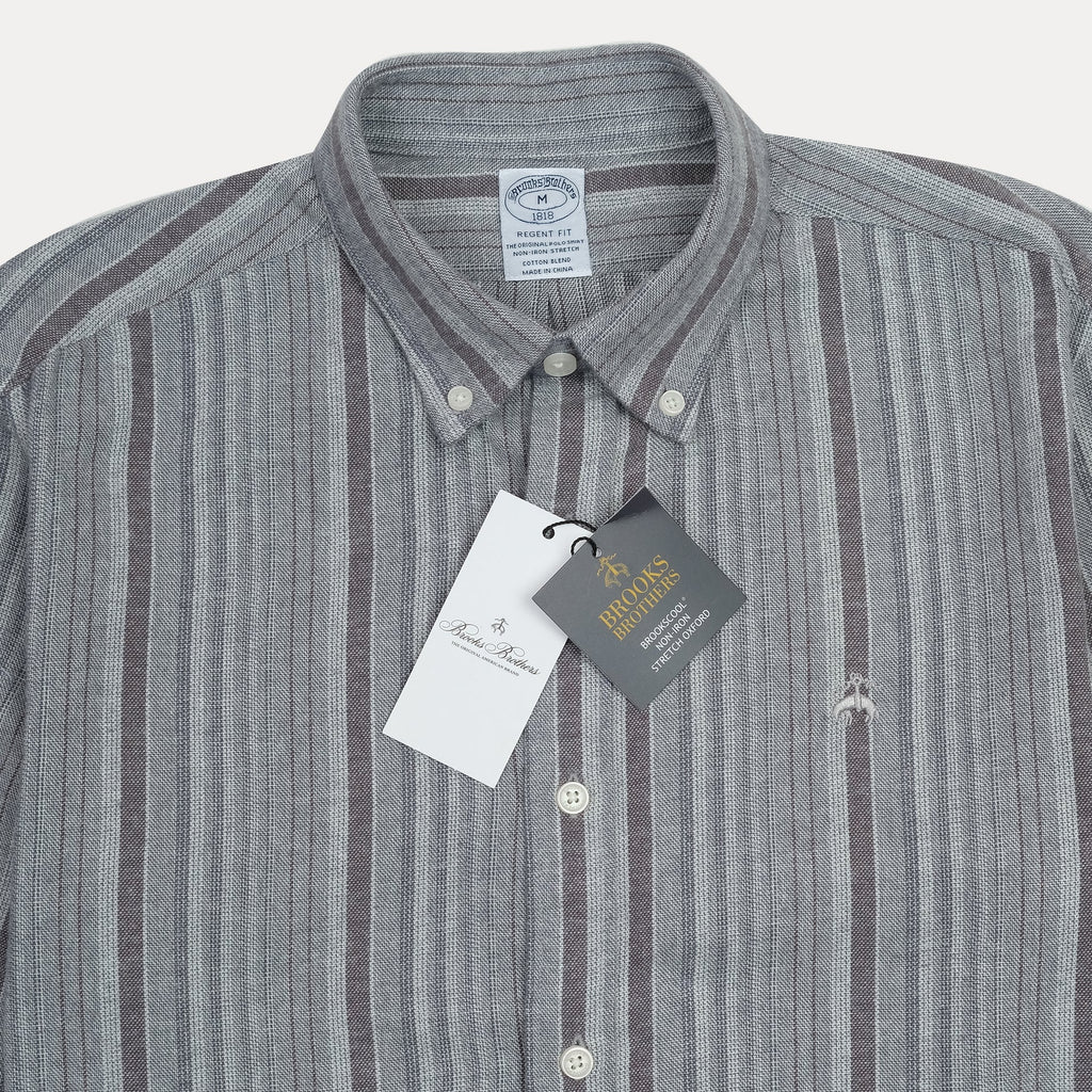 BROOKS BROTHERS Ethereal Ash Tailored Fit Long Sleeve Button-Down Shirt