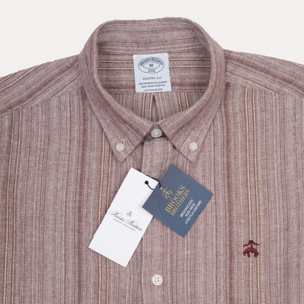 BROOKS BROTHERS Blush Ember Tailored Fit Long Sleeve Button-Down Shirt