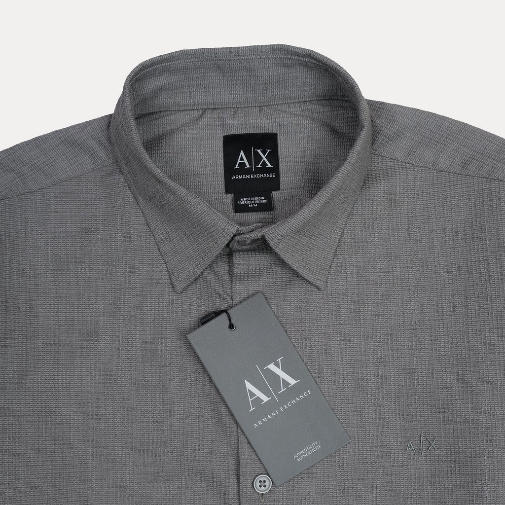 ARMANI EXCHANGE Celestial Charcoal Classic Fit Long Sleeve Shirt