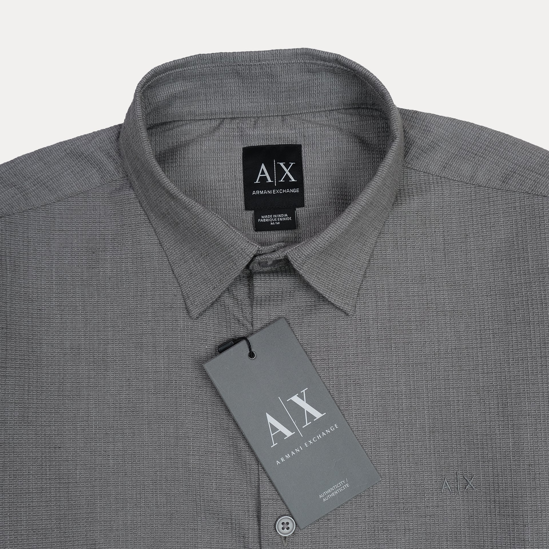 ARMANI EXCHANGE Celestial Charcoal Classic Fit Long Sleeve Shirt