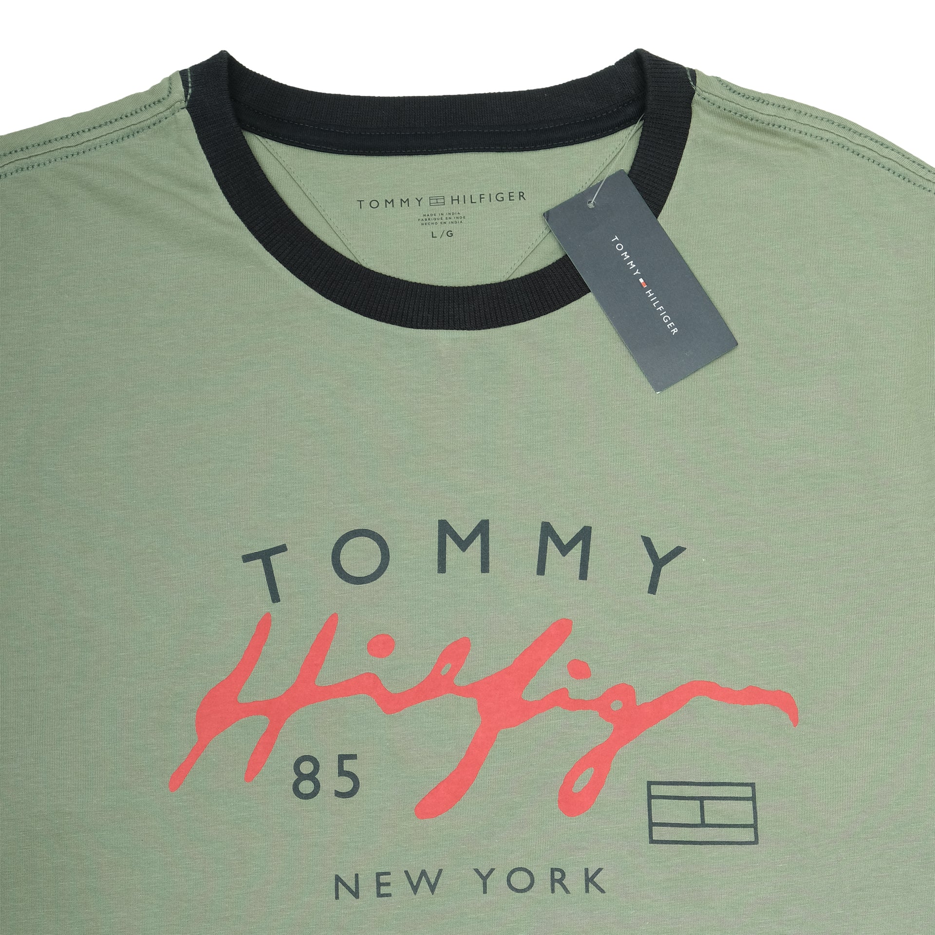 TOMMY HILFIGER Seafoam Green Slim Fit Graphic Tee