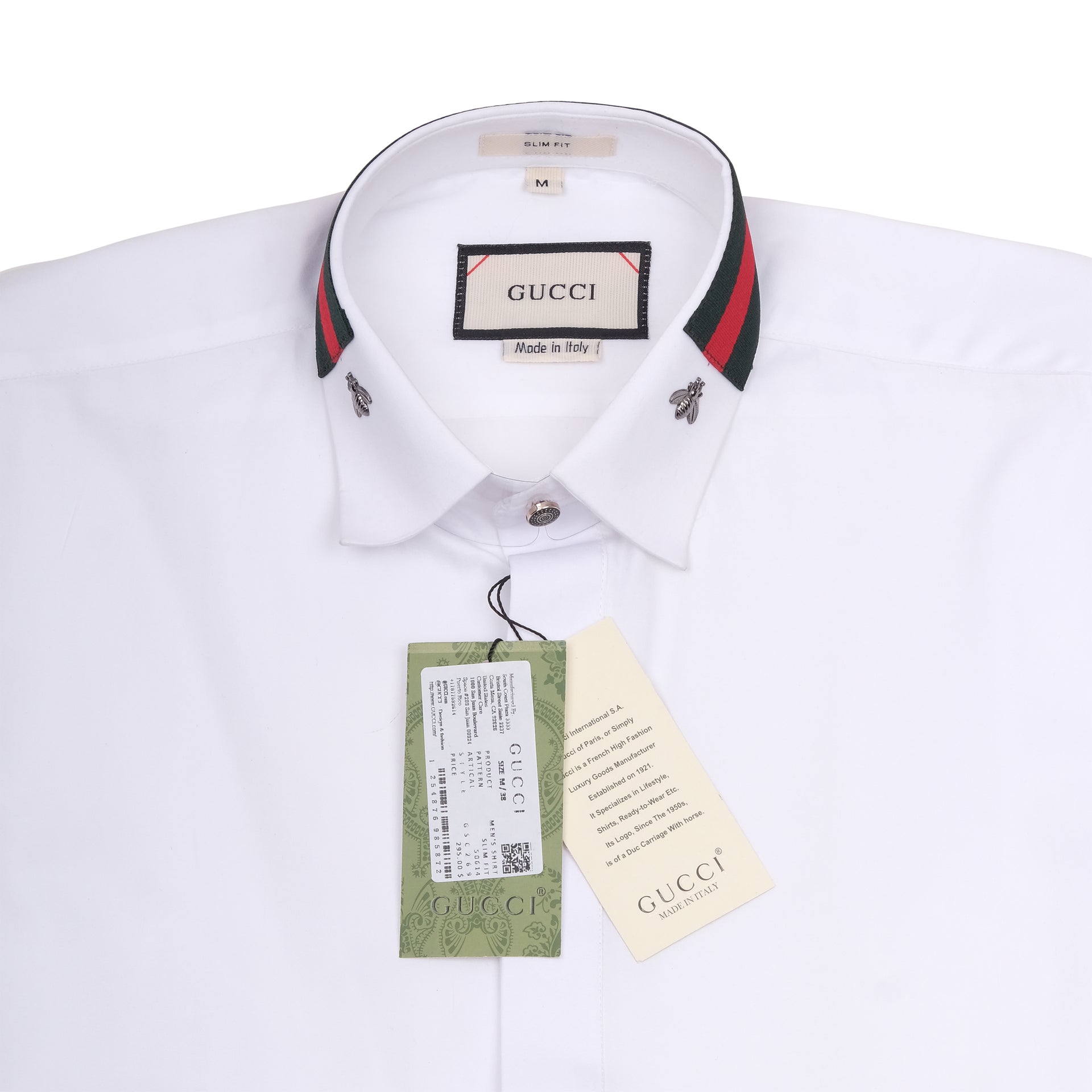 GUCCI Pure Snow Classic Fit Long Sleeve Shirt with Web Collar