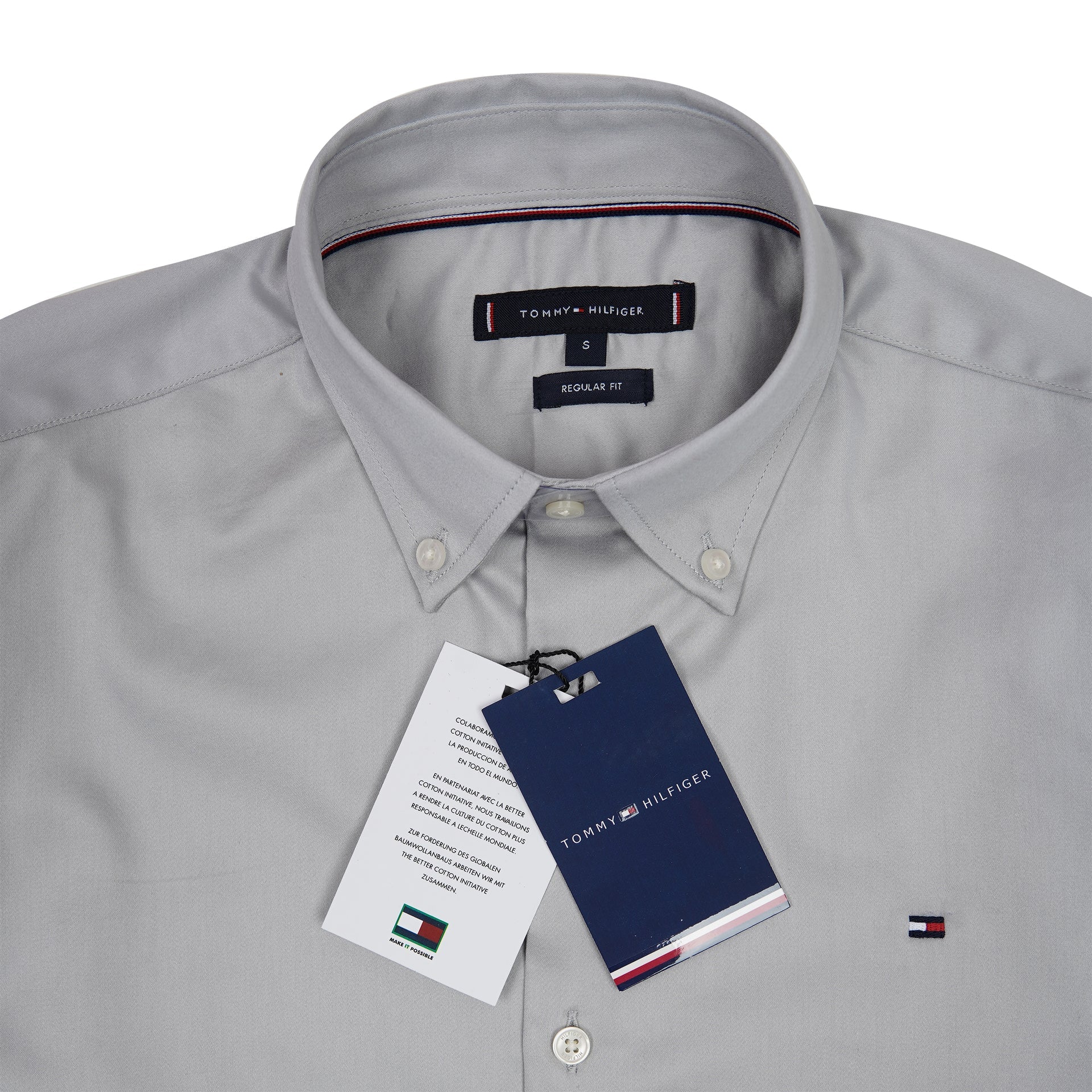 TOMMY HILFIGER Misty Ash Slim Fit Long Sleeve Button-Down Shirt
