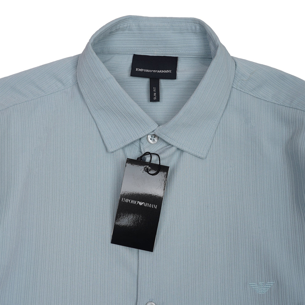EMPORIO ARMANI Nebulous Lapis Aurora Tailored Fit Long Sleeve Shirt