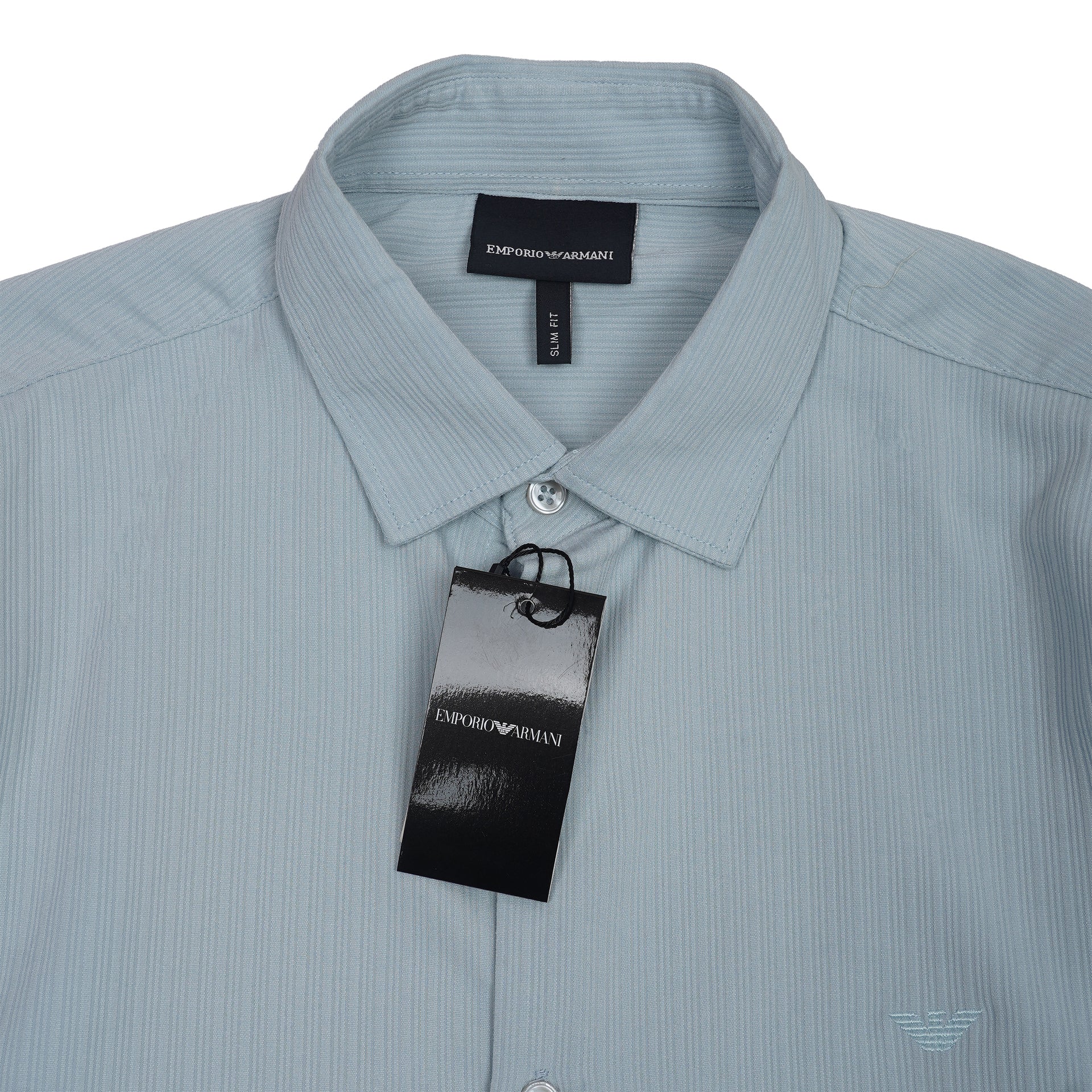 EMPORIO ARMANI Nebulous Lapis Aurora Tailored Fit Long Sleeve Shirt