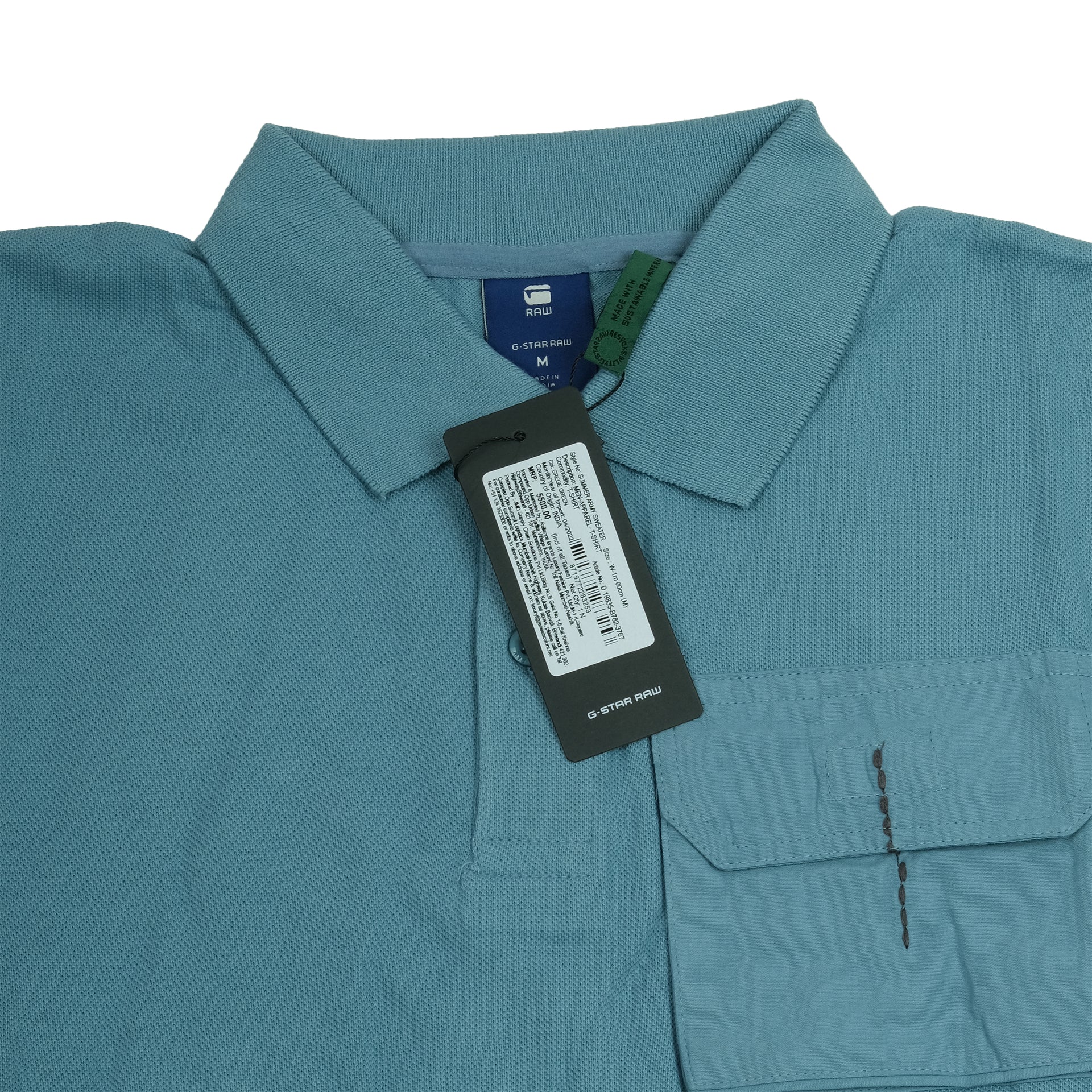 G-STAR RAW Serene Aqua Tailored Fit Short Sleeve Piqu�� Polo Shirt