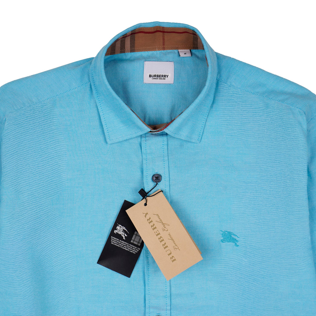BURBERRY Astral Aqua Tailored Fit Long Sleeve Shirt