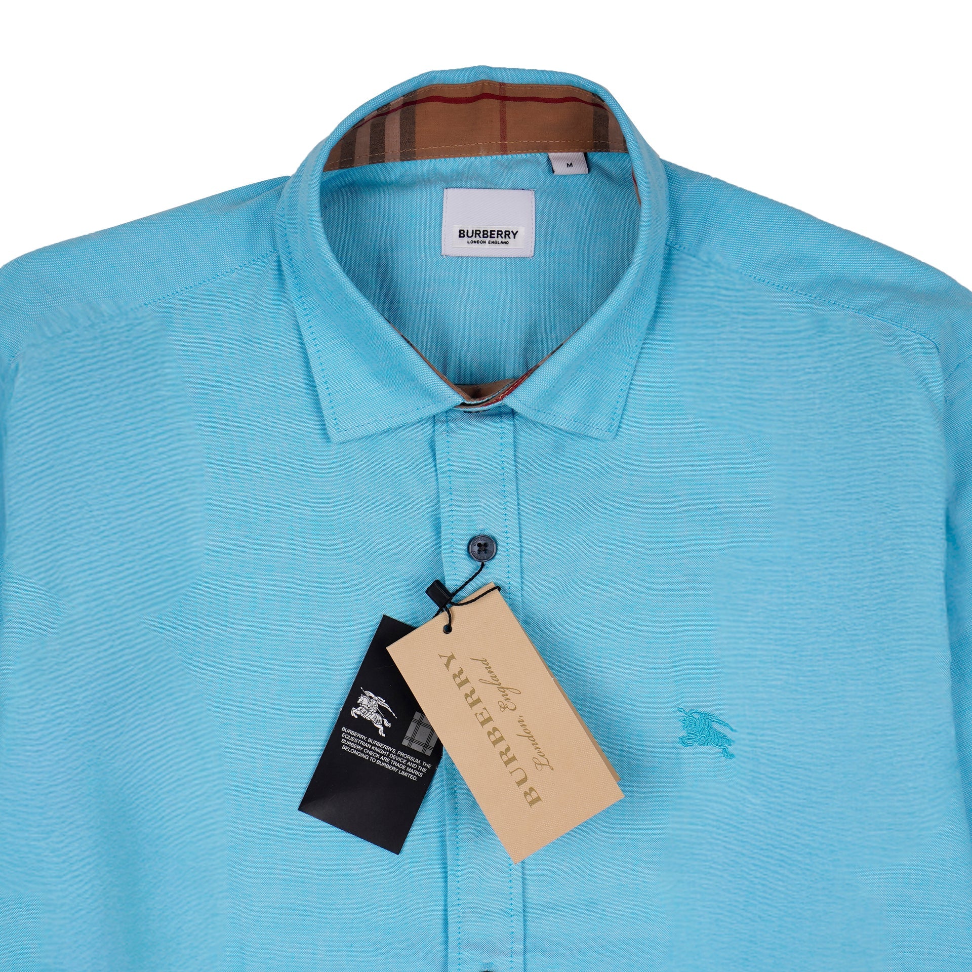 BURBERRY Astral Aqua Tailored Fit Long Sleeve Shirt