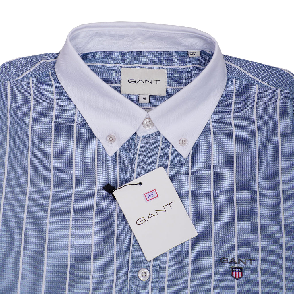 GANT Prismatic Azure Tailored Fit Long Sleeve Button-Up Shirt
