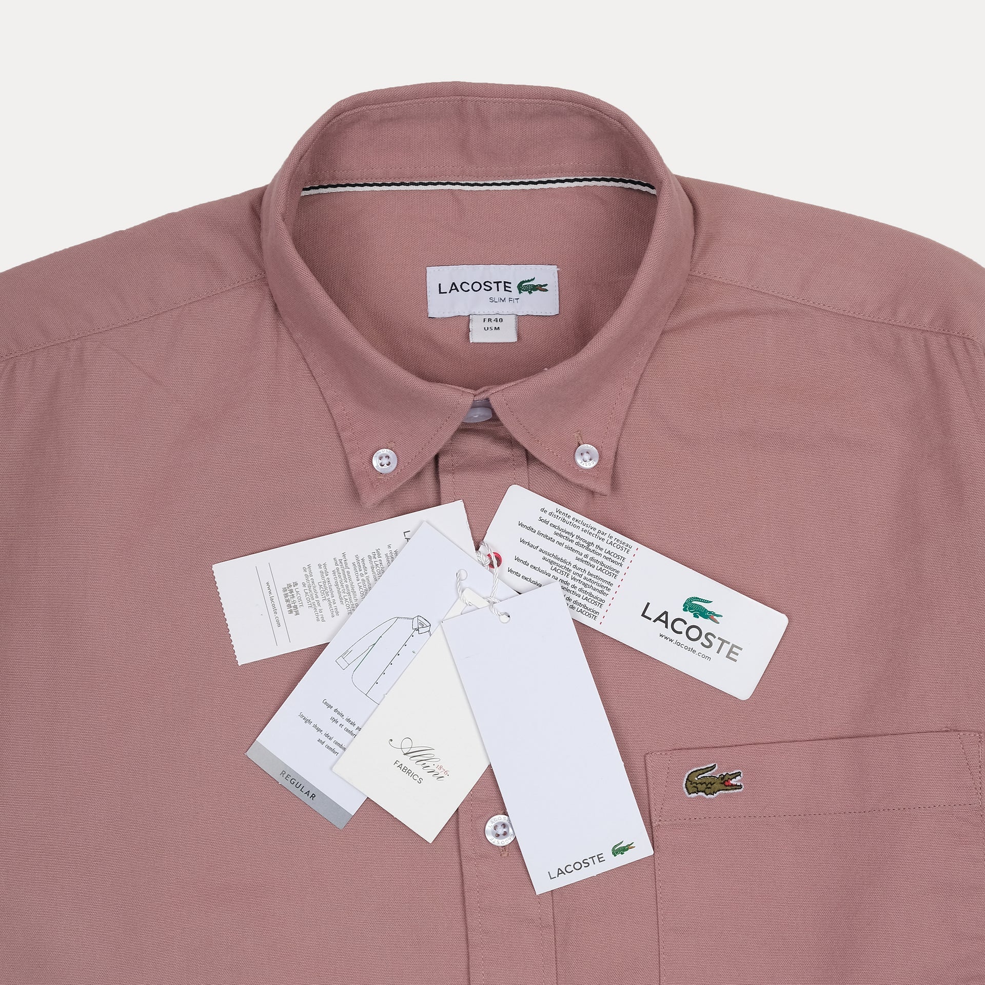 LACOSTE Blush Petal Classic Fit Long Sleeve Button-Up Shirt