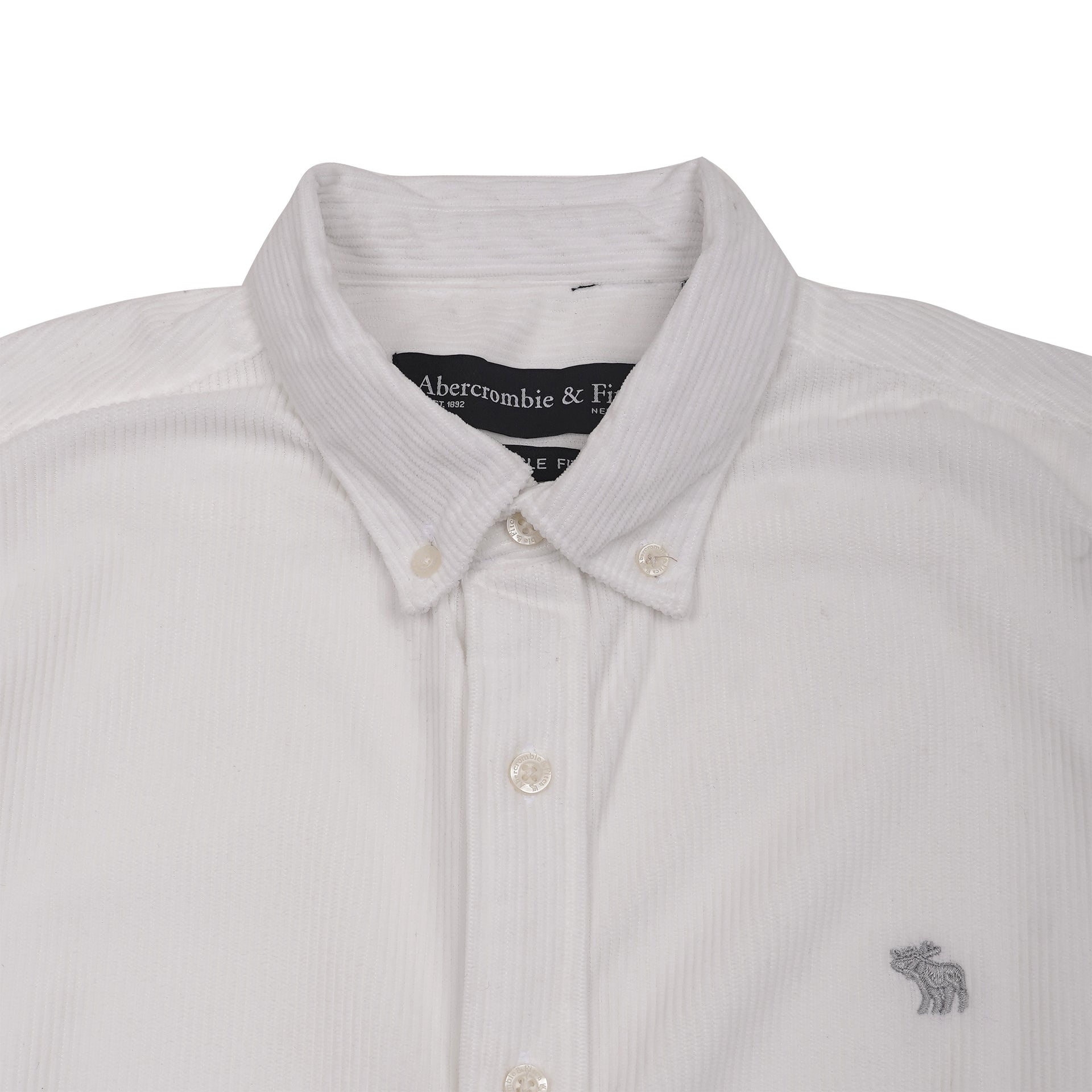 ABERCROMBIE & FITCH Pristine Ivory Tailored Fit Long Sleeve Shirt